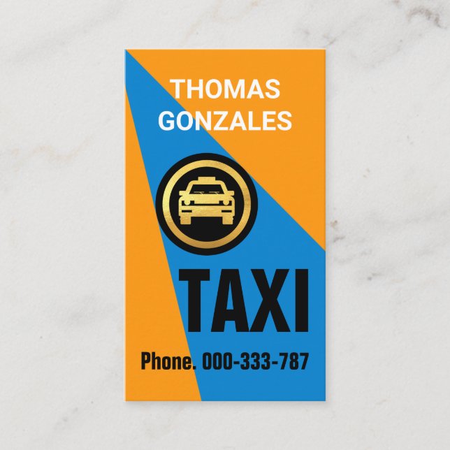 Tarjeta De Visita Blue Spotlight On Taxi Service (Anverso)