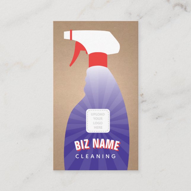 Tarjeta De Visita Blue Spray las Bottle Cleaning Company (Anverso)