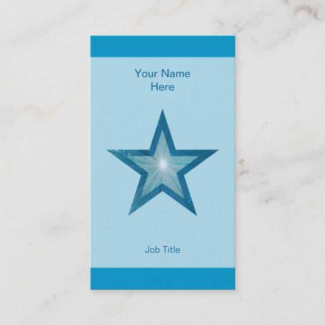 Tarjeta de visita Blue Star con franja azul vertic (Anverso)