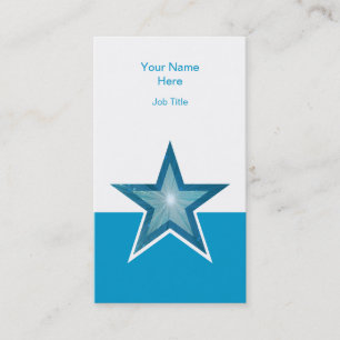 tarjeta de visita Blue Star vertical azul blanco