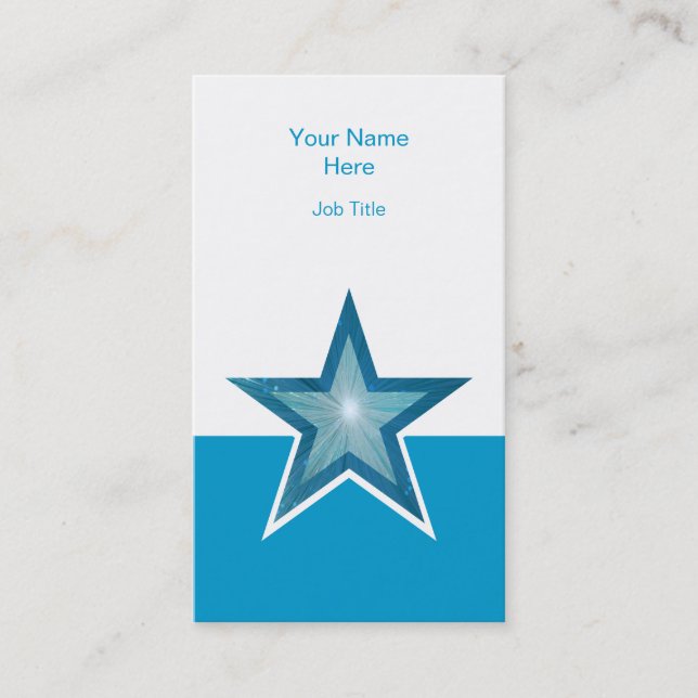 tarjeta de visita Blue Star vertical azul blanco (Anverso)