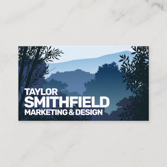 Tarjeta De Visita Blue Sunset Mountain Adventure (Anverso)