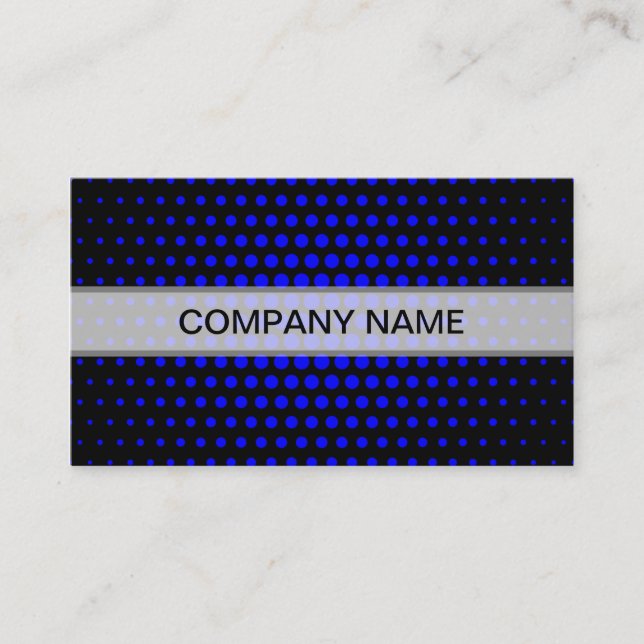 Tarjeta De Visita Blue Techno Dots Modern Black (Anverso)