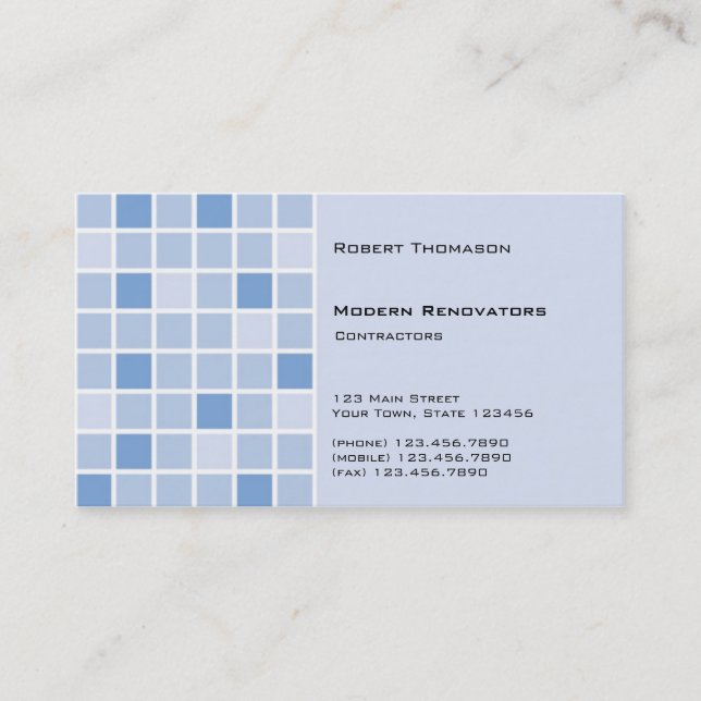 Tarjeta de visita Blue Tile (Anverso)