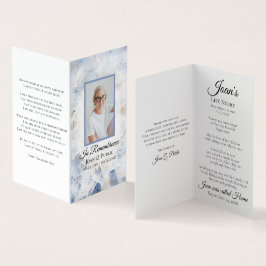 Tarjeta De Visita Blue Tint Carnation Floral Funeral Memorial Praori