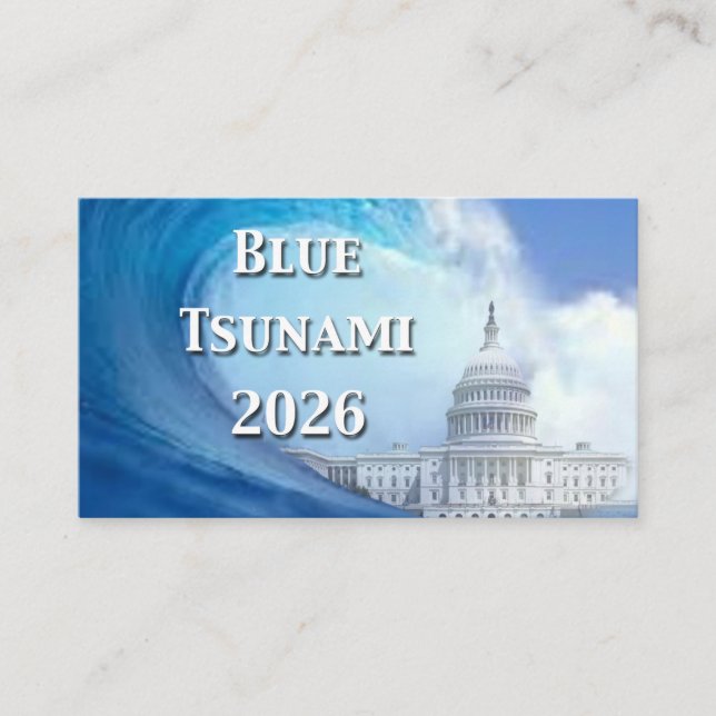 Tarjeta De Visita Blue Tsunami Election 2026 (Anverso)