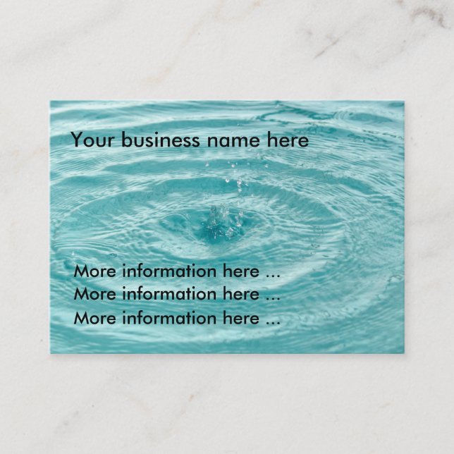 Tarjeta De Visita Blue water drop ripses Business Card (Anverso)