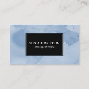Tarjeta de visita Blue Watercolor Massage Therapis