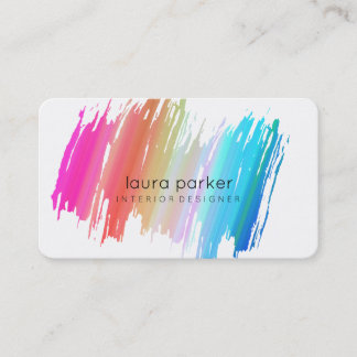 Tarjeta De Visita Blue Watercolor Splatter Elegant Resumen moderno