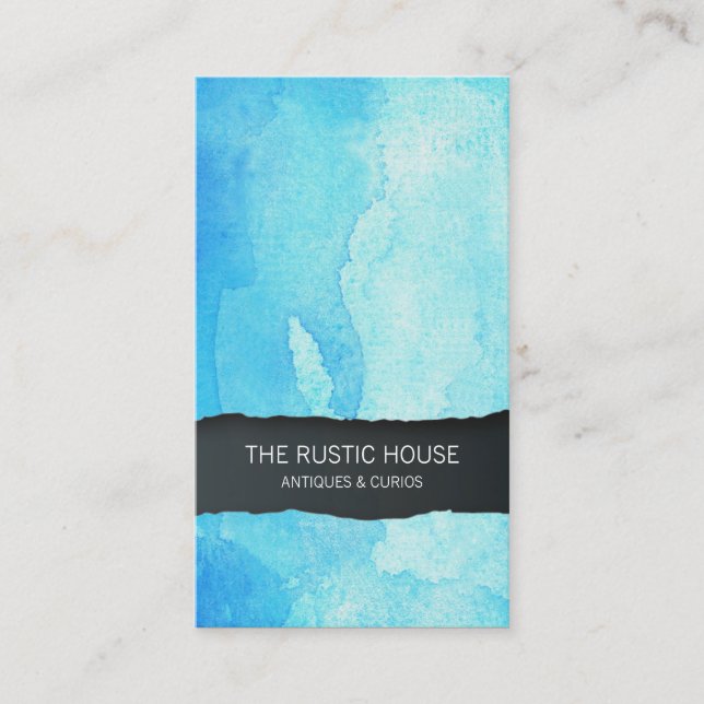 Tarjeta De Visita Blue Watercolor Wash Retail Trade Card (Anverso)