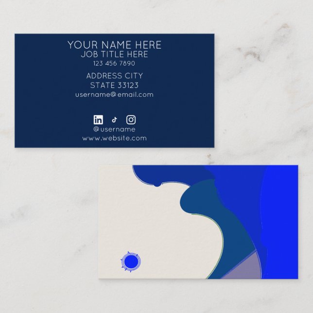 Tarjeta De Visita Blue Waves Business Card (Anverso / Reverso)