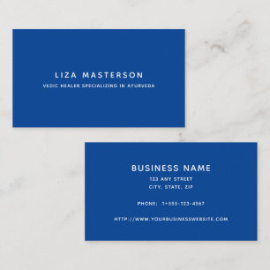 Tarjeta De Visita Blue White Minimal Alternative Medicine Healer