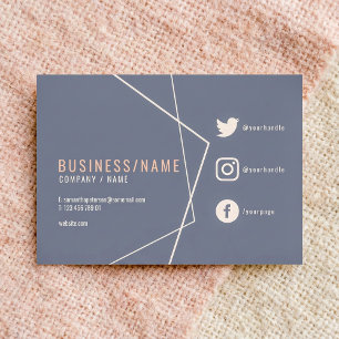 Tarjeta De Visita Blue y rosa social media rústico