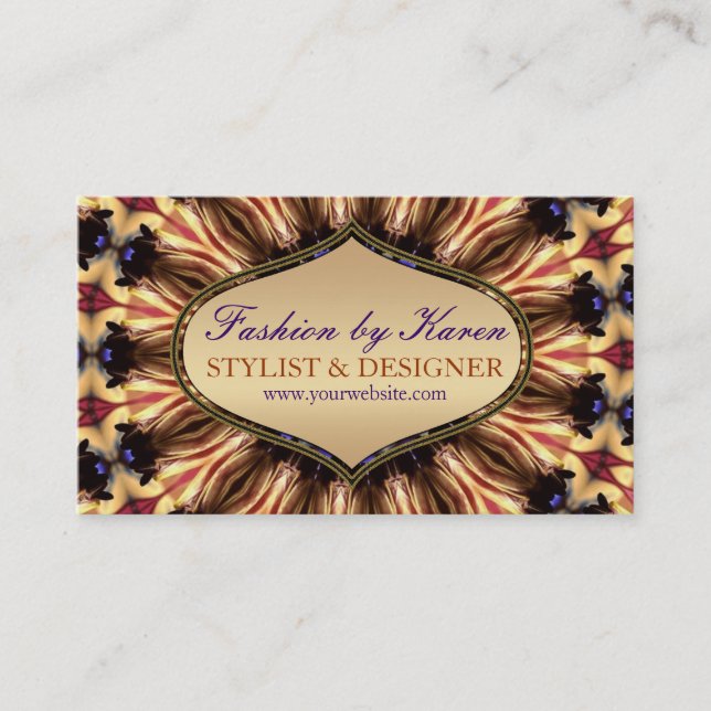 Tarjeta De Visita Bluebells Purple Gold Cards Business Cards (Anverso)