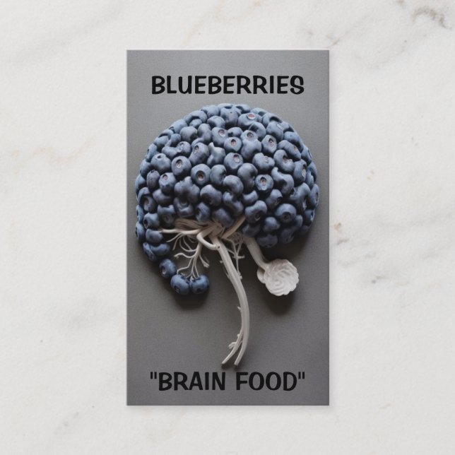 Tarjeta De Visita Blueberries Alimentos cerebrales (Anverso)
