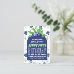 Tarjeta De Visita Blueberries, boletos para el primer cumpleaños de