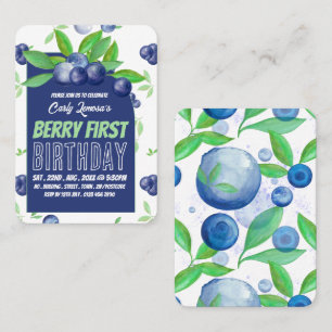 Tarjeta De Visita Blueberries, boletos para el primer cumpleaños de 