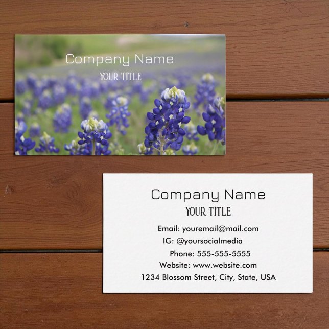 Tarjeta De Visita Bluebonnets Texas Company Floral Business Card (Subido por el creador)
