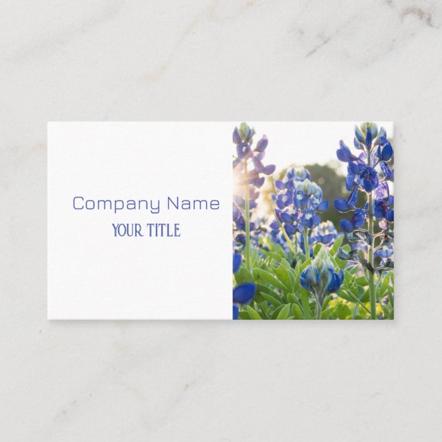 Tarjeta De Visita Bluebonnets Texas Company Floral Business Card (Anverso)