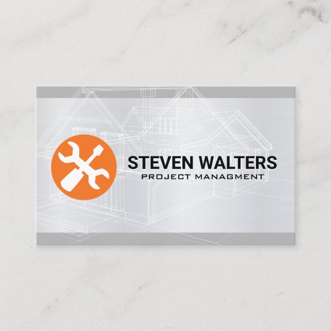 Tarjeta De Visita Blueprints | Herramientas de hardware (Anverso)