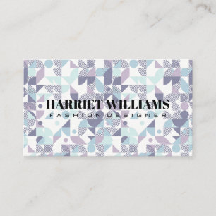 Tarjeta De Visita Blues Purples Patrones Geométricos