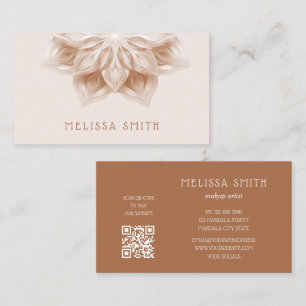 Tarjeta De Visita Blush Beige 3D Mandala 
