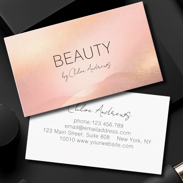 Tarjeta De Visita Blush Gold Glow Gradient Salon  (Blush Gold Glow Gradient Salon Business Card)