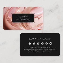 Tarjeta De Visita Blush Pink Beauty Heart Salon 5 Loyalty Card