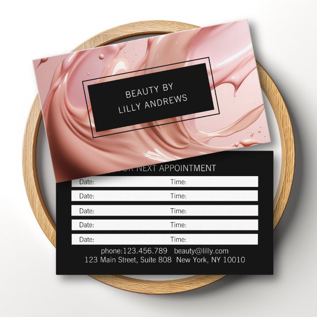 Tarjeta De Visita Blush Pink Beauty Salon Appointment (Blush Pink Beauty Salon Appointment Business Card)