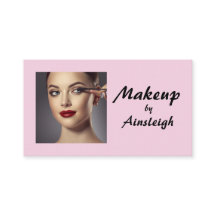 Blush Pink Black Script Photo Makeup