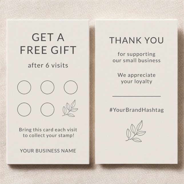 Tarjeta De Visita Blush Pink Minimalist Small Business Loyalty Card (Subido por el creador)