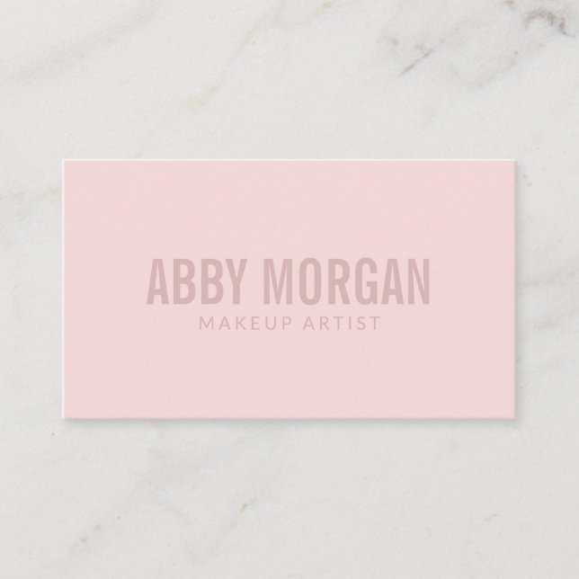 Tarjeta De Visita Blush Pink Modern Makeup (Anverso)
