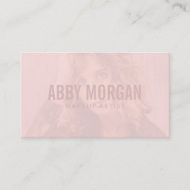 Tarjeta De Visita Blush Pink Modern Photo Makeup Business Card