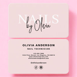 Tarjeta De Visita Blush Pink Nail Technician