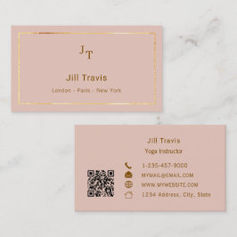 Tarjeta De Visita Blush pink QR code Business Card