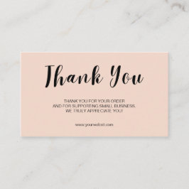 Tarjeta De Visita Blush Review Request Thank You Card QR Business