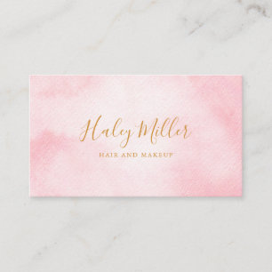 Tarjeta De Visita Blush Rosa Acuarela Chic Moderno