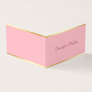 Tarjeta De Visita Blush Rosa Chic Mano Script Simple Plantilla