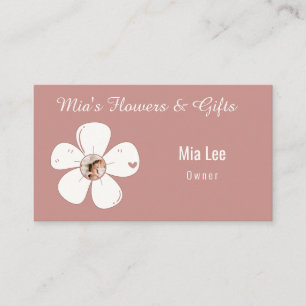 Tarjeta De Visita Blush Rosa Floral Floristería Personalizada Rú