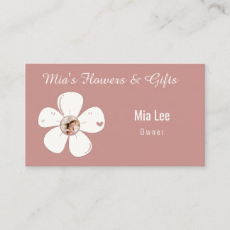 Tarjeta De Visita Blush Rosa Floral | Floristería Personalizada | Rú
