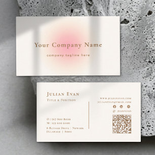 Tarjeta De Visita Blush Rosa Neutro Ombre Elegante Suave