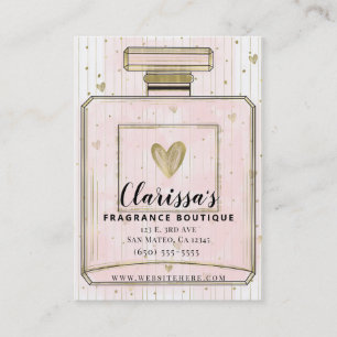 Tarjeta De Visita Blush Rosa y Oro París Perfume Fragancia Boutique
