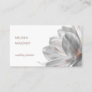 Tarjeta De Visita Blush Silver Magnolia White Business Card