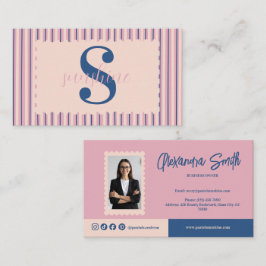 Tarjeta De Visita Blush Stripe Photo Boutique Branding