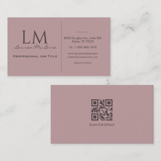 Tarjeta De Visita Blush Suave Rosa Minimalista Moderno Profesional Q