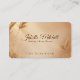 Tarjeta De Visita Blush Wheat Wedding & Event Planner Business Card