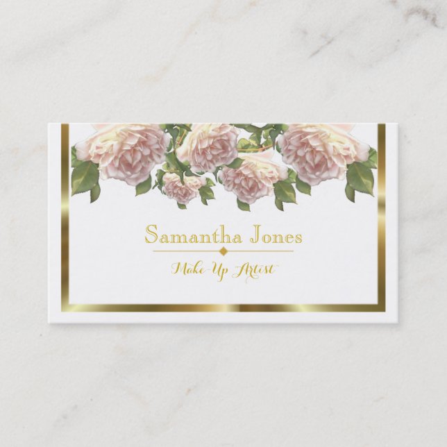 Tarjeta De Visita Blushing Ivory Peach Rosa (Anverso)