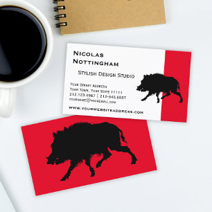 Tarjeta De Visita Boar salvaje o cerdo salvaje elegante silueta