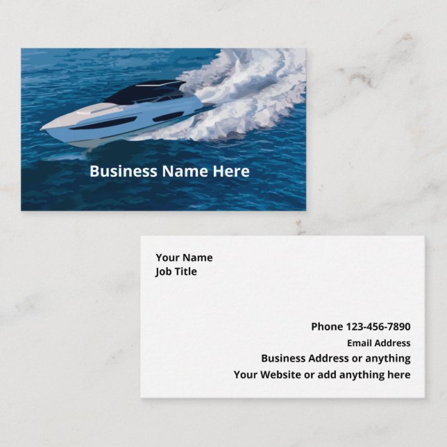Tarjeta De Visita Boat Sales And Maintenance Marine (Anverso / Reverso)