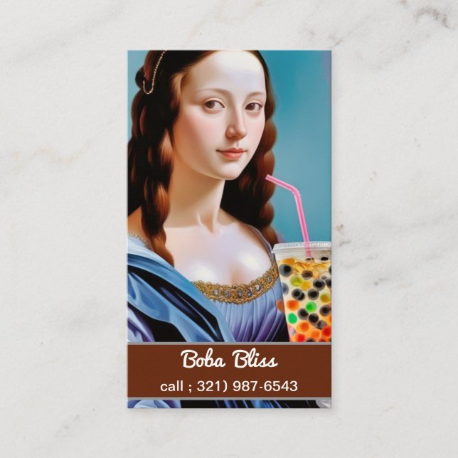 Tarjeta De Visita Boba Lisa - Bold Bubble Tea  (Anverso)